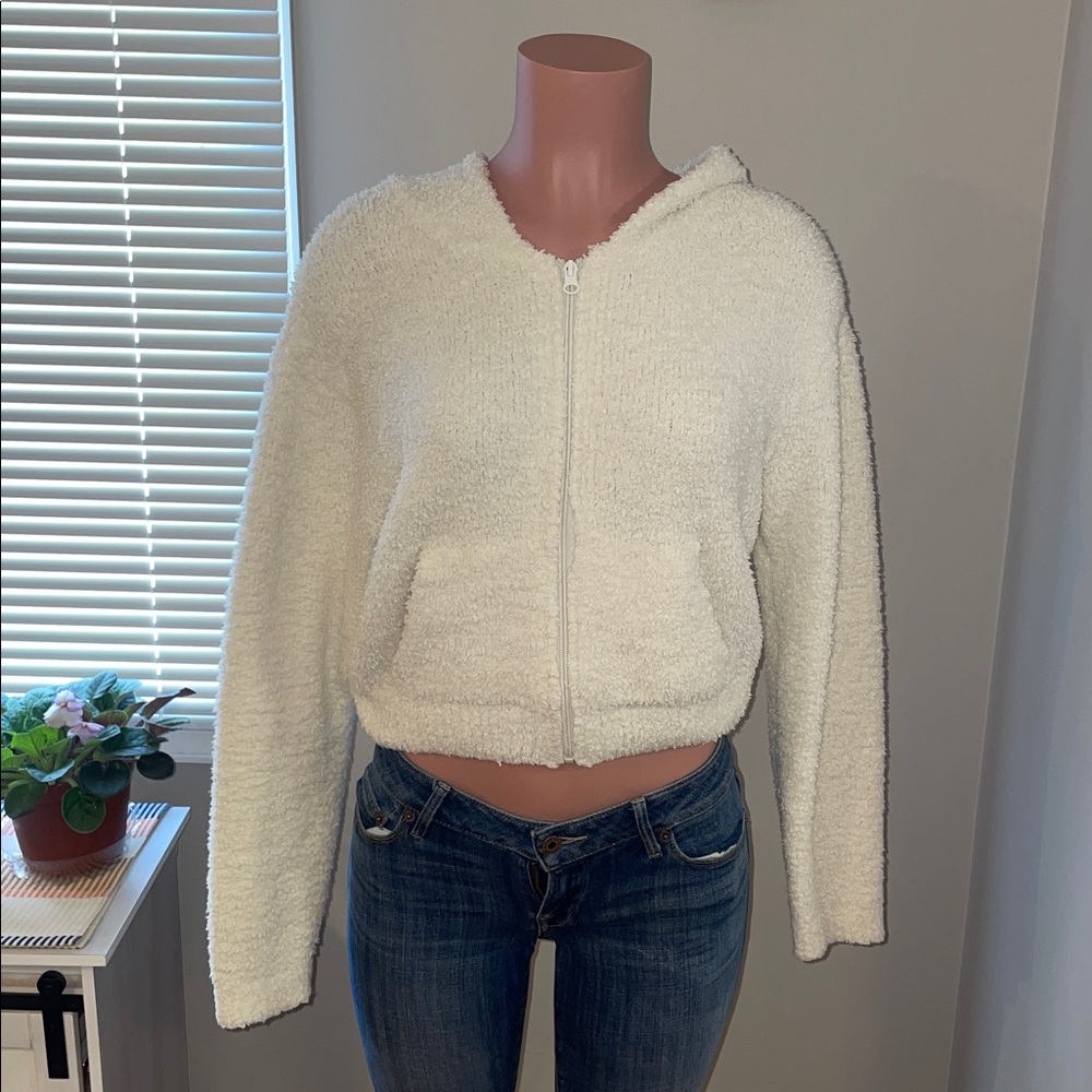 Young Fabulous & Broke WOMEN YBF Sweater Jacket Medium Long Sleeves White